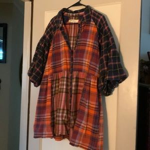 We the free flannel tunic
